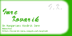 imre kovarik business card